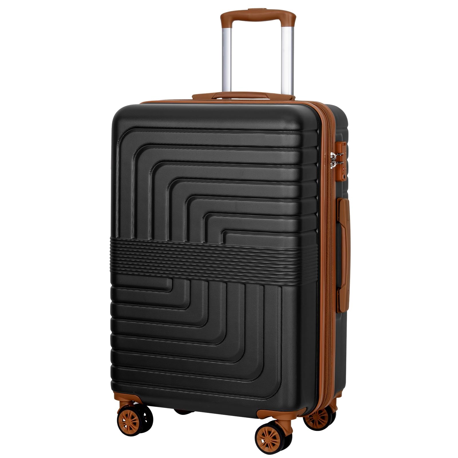 28'' Large Checked Luggage with Dual Spinner Wheels, Black