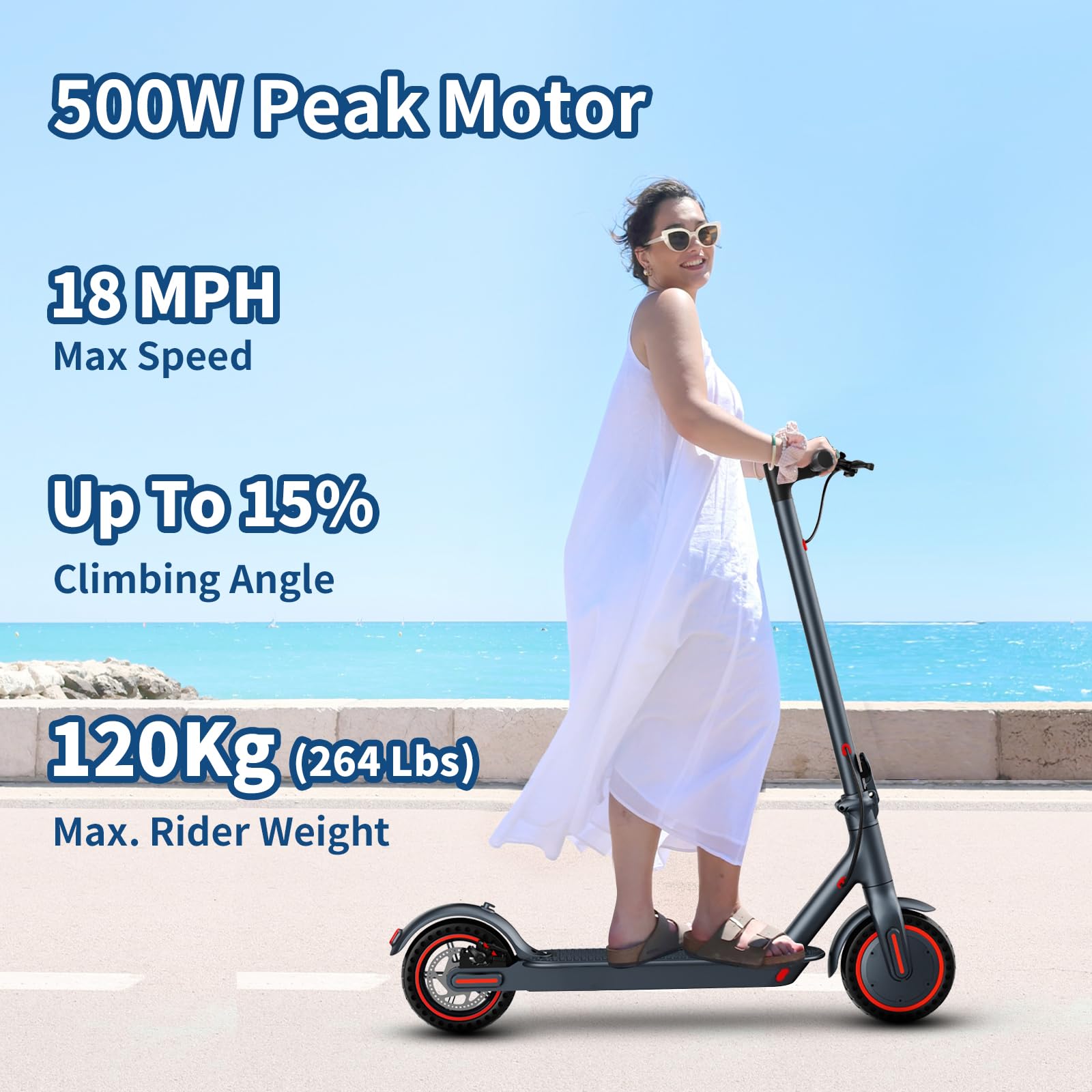 Trottinette Électrique Adulte - Moteur 350W (25 km/h) - Autonomie 30 km - Batterie 36V/7.8Ah - Pneus 8.5'' Anti-crevaison - 3 Vitesses - Double Frein - Pliable - Charge maximale 120 kg