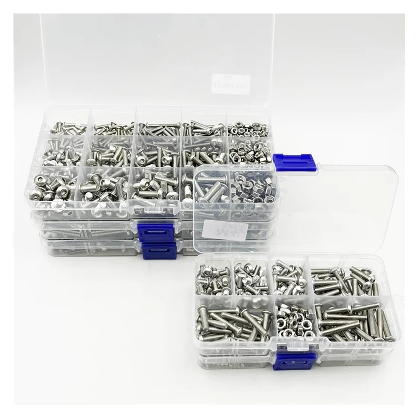 304 Stainless Steel Hex Socket Head Cap Screw Nut Bolt Assortment Kit M2-M6
