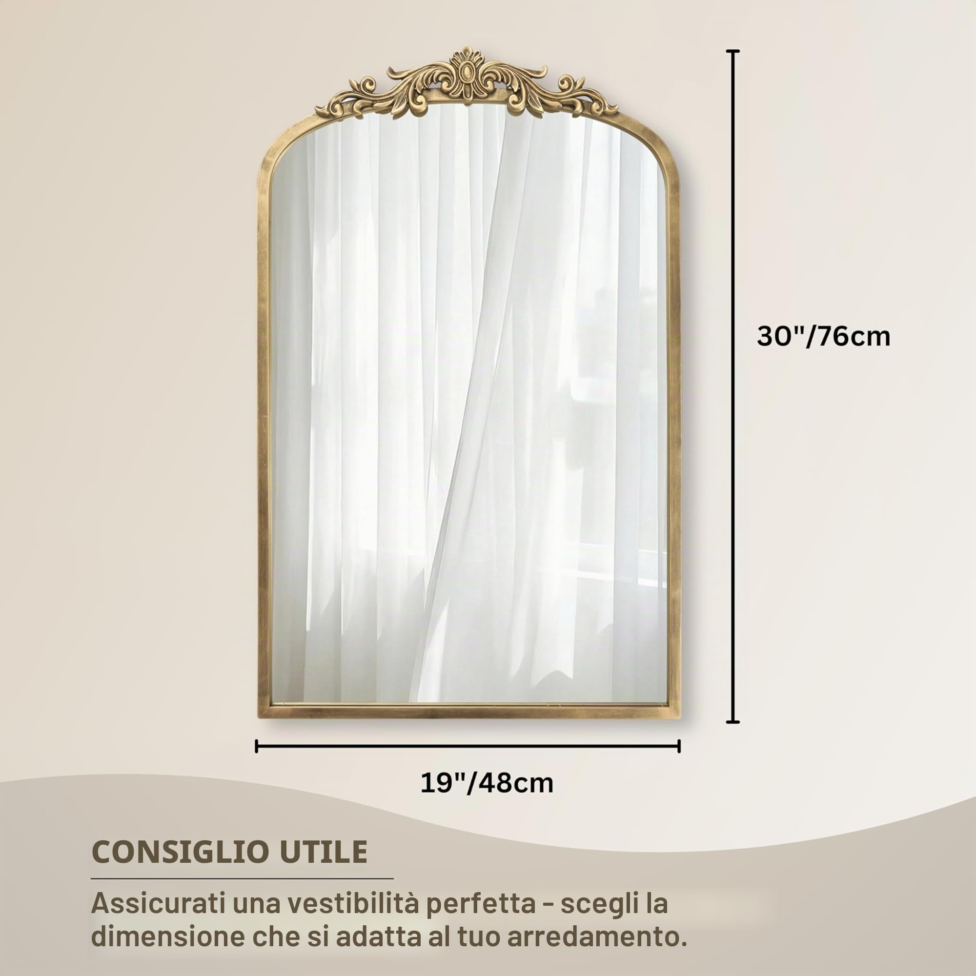 PERFNIQUE Specchio vintage (76,2 x 48,9 cm)