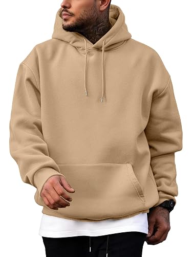 PLEPAN Hoodies for Men Casual Cotton Essentials Long Sleeve Sweatshirts