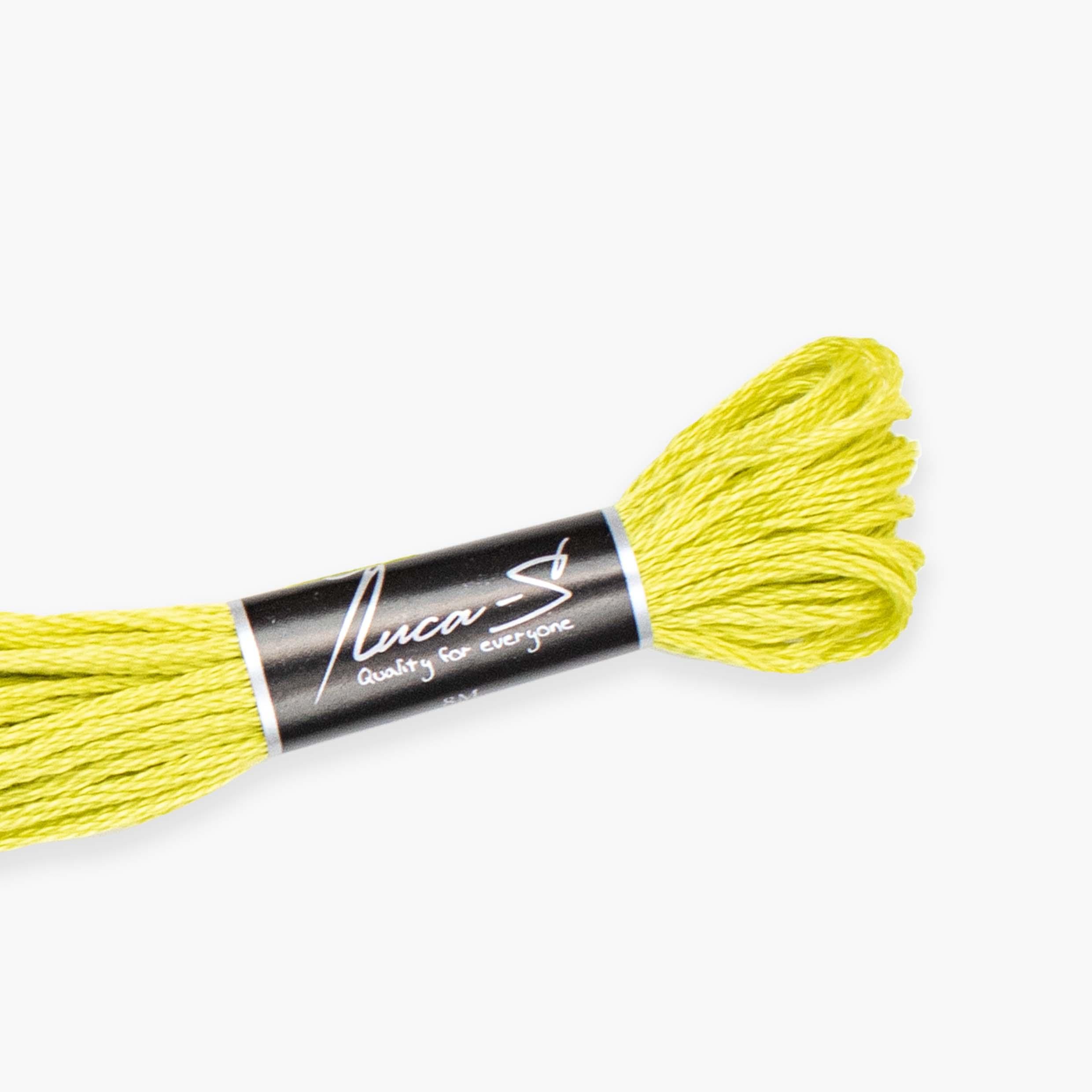 12 Pack of Premium Embroidery Thread Luca-S, 100% Giza Cotton, Oeko TEX Certified Stranded Cotton - 295 / DMC 3819 / Anchor - โ image 1