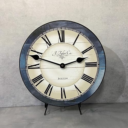 Reloj de pared azul Carolina Mecanismo de cuarzo ultra silencioso Hecho a mano en Estados Unidos, hermoso color nítido y duradero, viene en 8