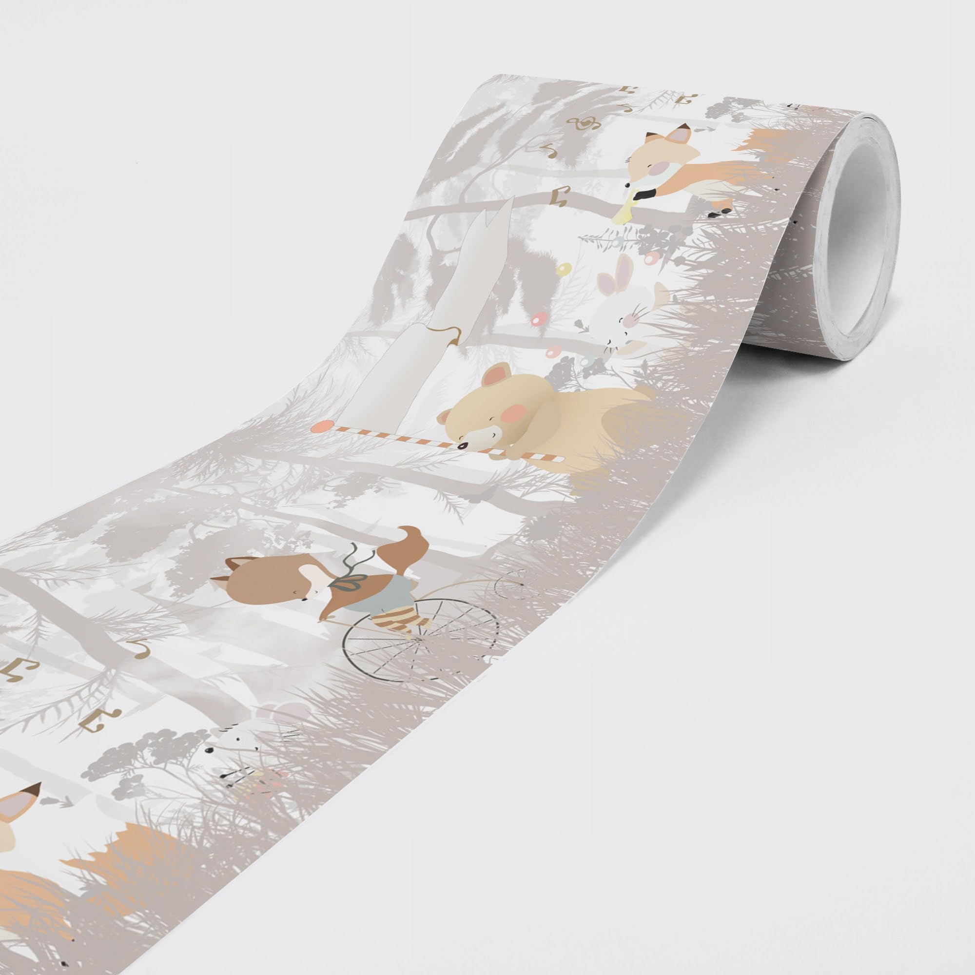 Self-Adhesive Border - Wallpaper Border Wall Border - Decorative Wall Sticker for Walls, Furniture, Ceilings, Wallpaper, Doors - Animals in the Forest - on 5.00 m x 0.15 m per roll