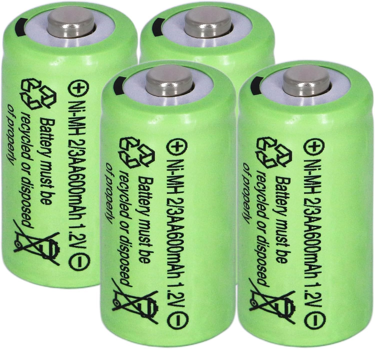 4 Packs 1.2V NIMH 2/3 AA 600 mAh High Capacity Rechargeable Batteries for Solar Garden Light Pathway (They are not AA Standard Size)-image-34
