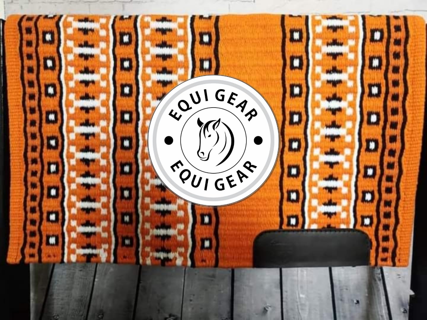 Horse Western Ranch Sottosella/Coperta da sella Western in lana neozelandese con imbottitura in lana con sensore Flex (personalizzazione disponibile) AS23 (36" x 40")