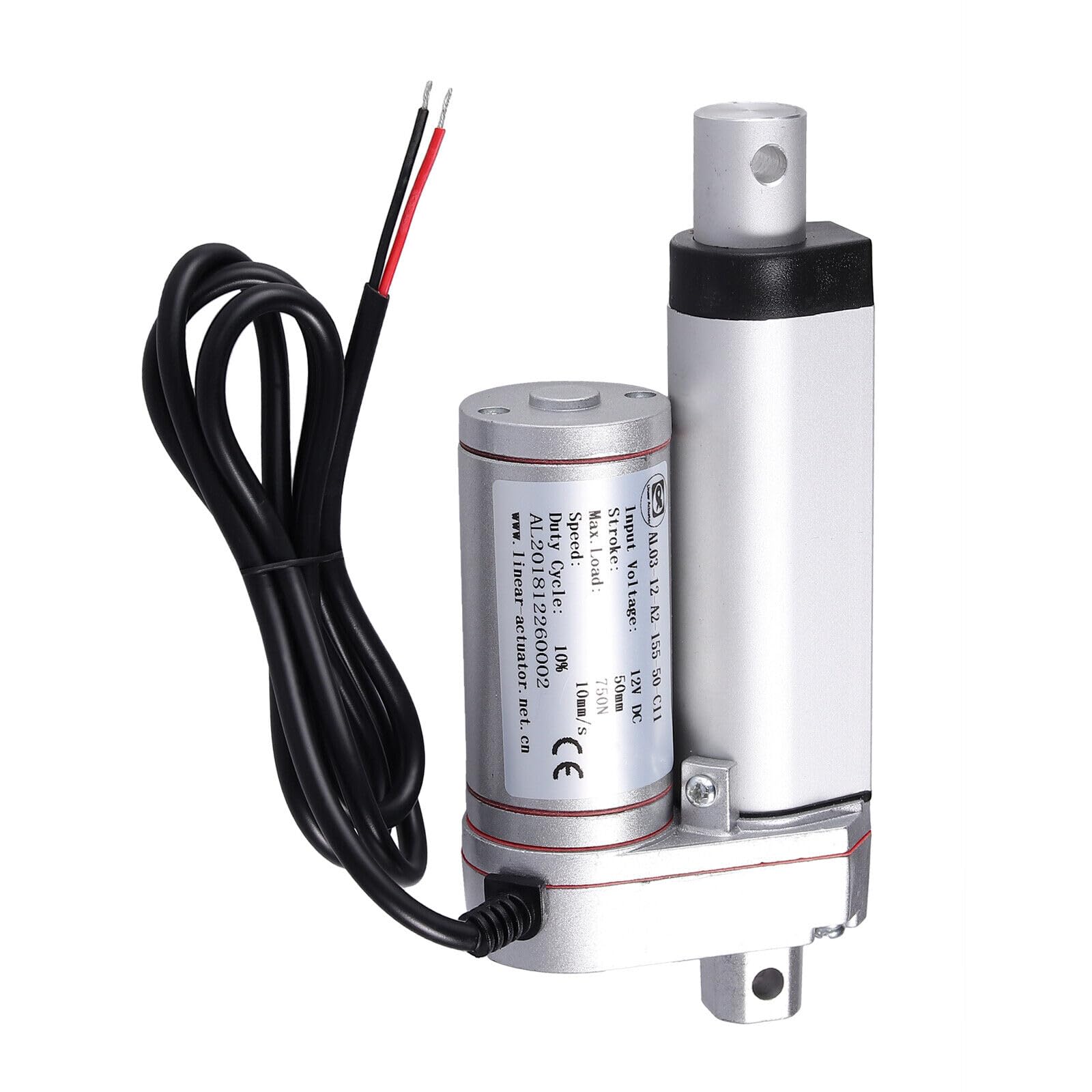 Accionamiento lineal DC 12V 750N 50mm 165lbs Actuador lineal eléctrico Motor lineal de 50mm para motor DIY Auto Muebles Elevación de sofá