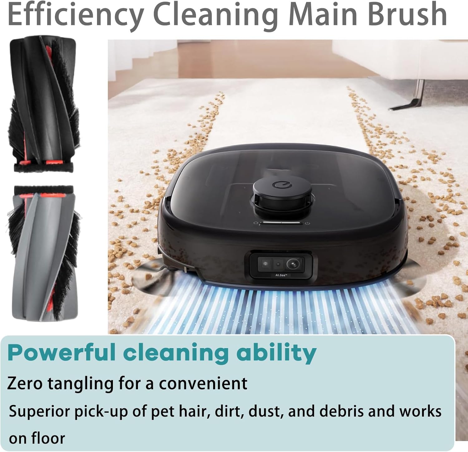 14 Pack Replacement Kits for eufy E25 Omni / E28 Omni Robot Vacuum Cleaner, Accessories Parts with 1 Main Brush, 2 Roller Mop, 6 Side Brushes, 4 Dust Bags