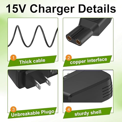 Miniatura 5 de Cargador de 15 V para Philips Norelco HQ8505 Series 3000 5000 6000 7000 9000, Multigroom MG5750 MG7750 MG7770 MG7790 BG7030 BG7040 BG5025 QP6 531,