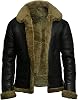 DGHM-JLMY Men's Faux Leather Jacket Warm Fleece Lined Thick Coat Heavyweight Zipper Up Fur Collar Motorbike Jacket