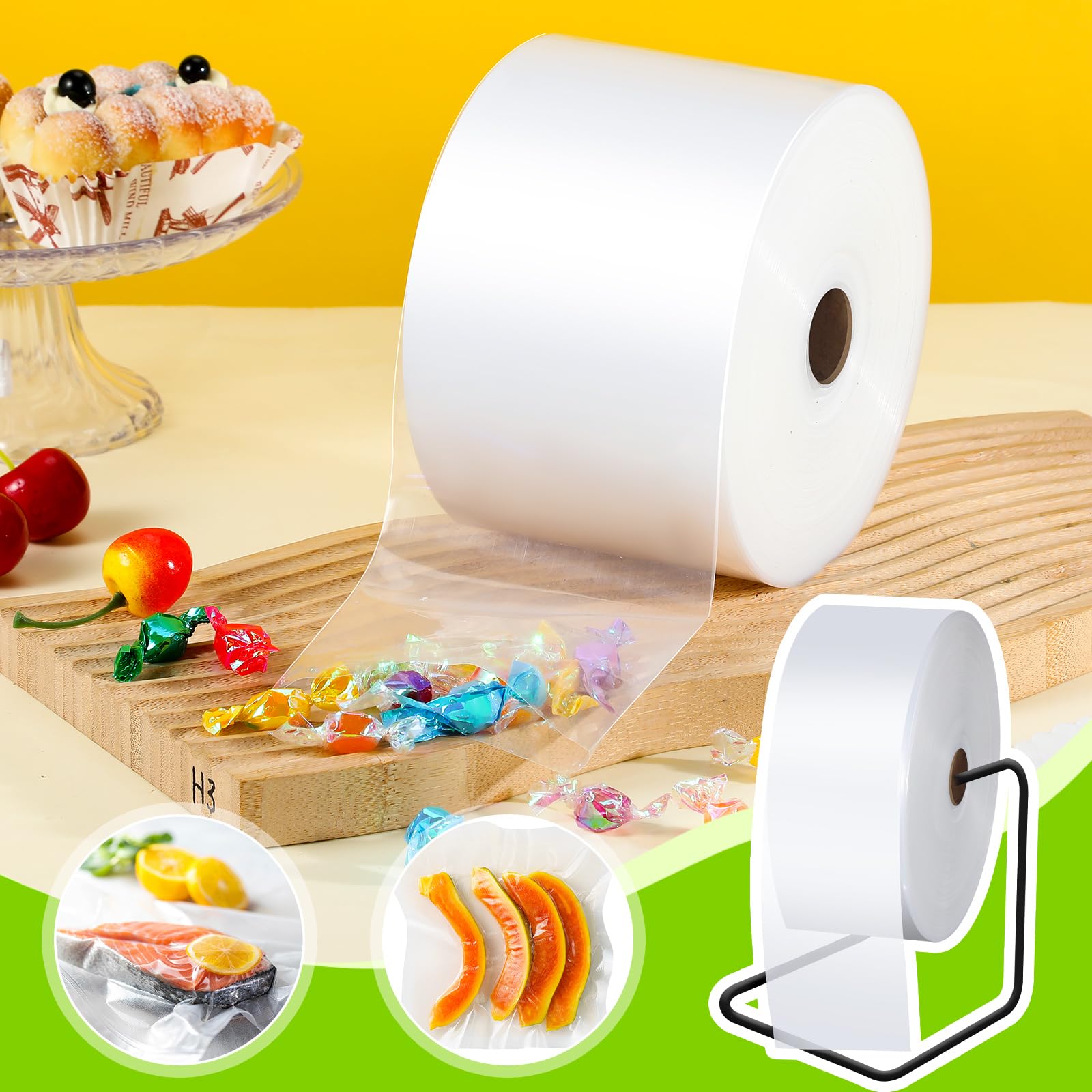 PerKoop Rollo de tubo de polietileno LDPE de 6 mil, rollo de tubo de plástico Candy Lei a granel para embalaje, mudanza y almacenamiento (4 pulgadas de ancho x 500 pies de largo)