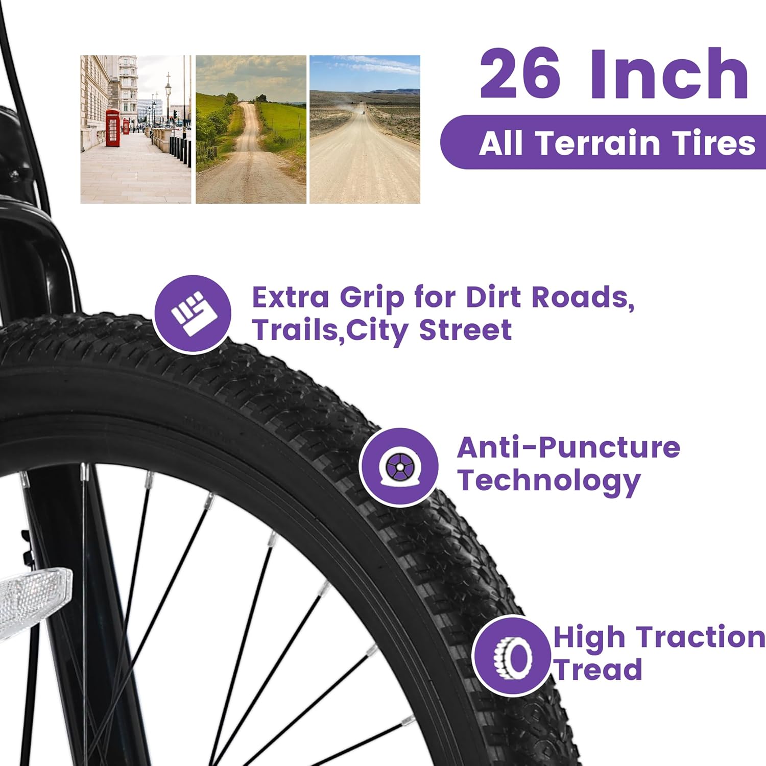 Ecarpat 24 26 Inch Women Girls Mountain Bike, Disc/V Brakes 21 Speeds Women Bike, Sturdy Steel Frame and Suspension Fork, Stylish Adult and Teens Bicycle for Urban Trail Snow Commuter