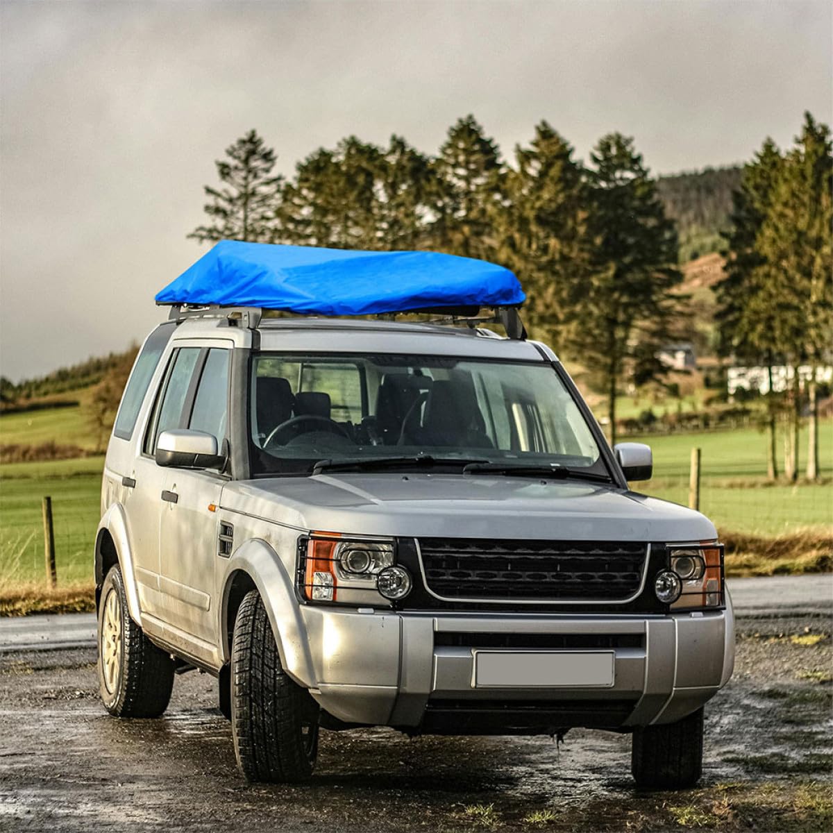 BESPORTBLE Copertura Antipioggia per Portapacchi da Tetto SUV, Telo per Cestello Portaoggetti Auto, Protezione Carico Bagagli Resistente per Viaggi all’Aperto, Dimensioni 170X145 CM,