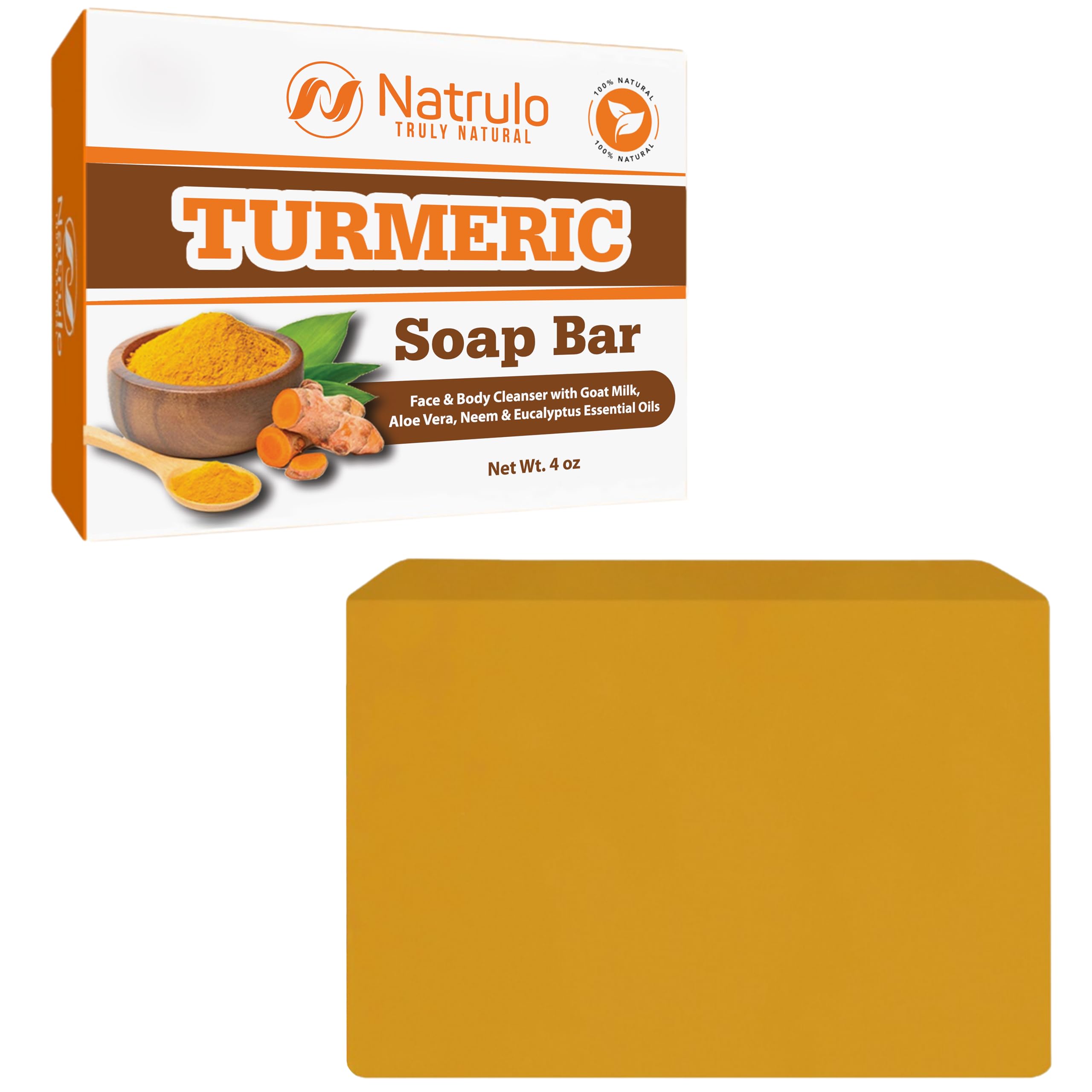Turmeric Soap Bar for Face & Body – All Natural Skin Brightening – Turmeric Soap for Dark Spots, Acne Scars & Blemishes – Brightening Face Cleanser Skincare for Radiant, Even Tone, Made in USA