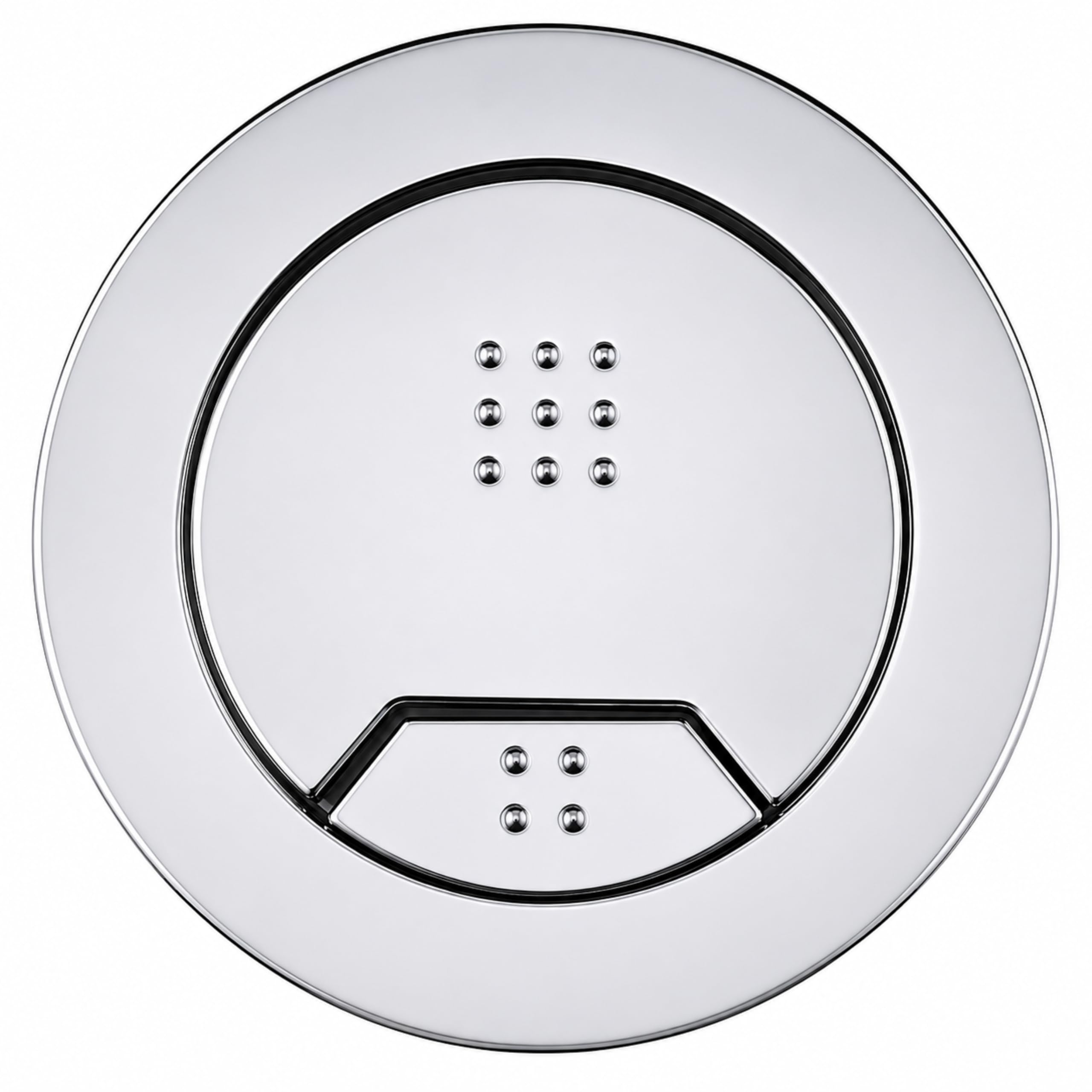 72mm Front Toilet Flush Button for Cistern, Pneumatic Technology (Chrome) | Toilet Push Button Flush Replacement, Fingerprint Resistant Compatible with Air Houses, 63mm Installation Hole Required