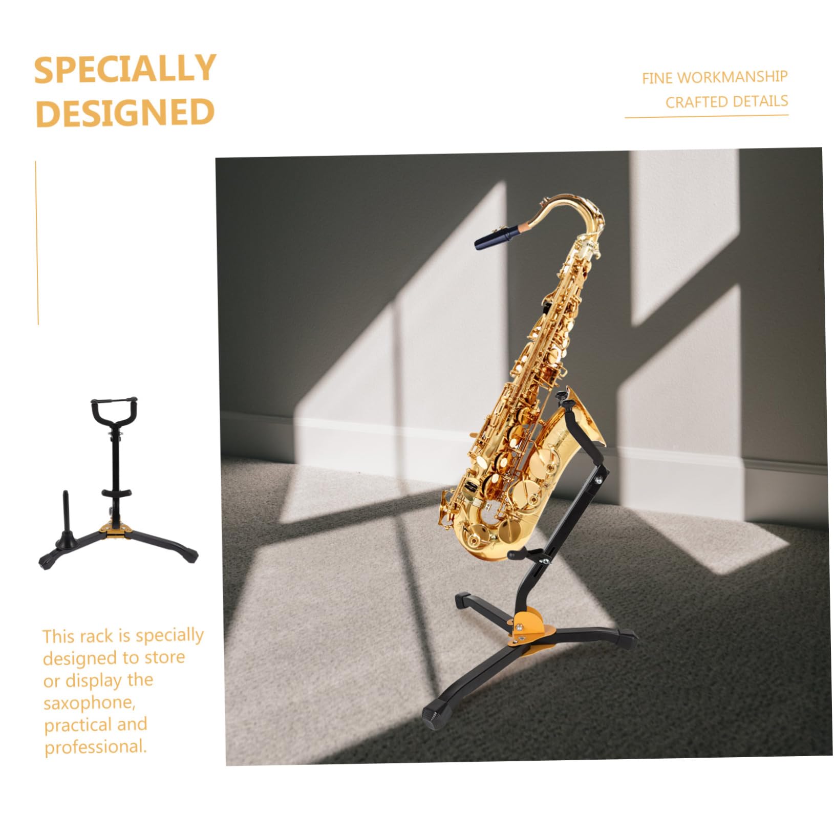 ifundom Saxophone Stand Iron Rack Display Collapsible Bracket for Saxophone Rack Display Stand