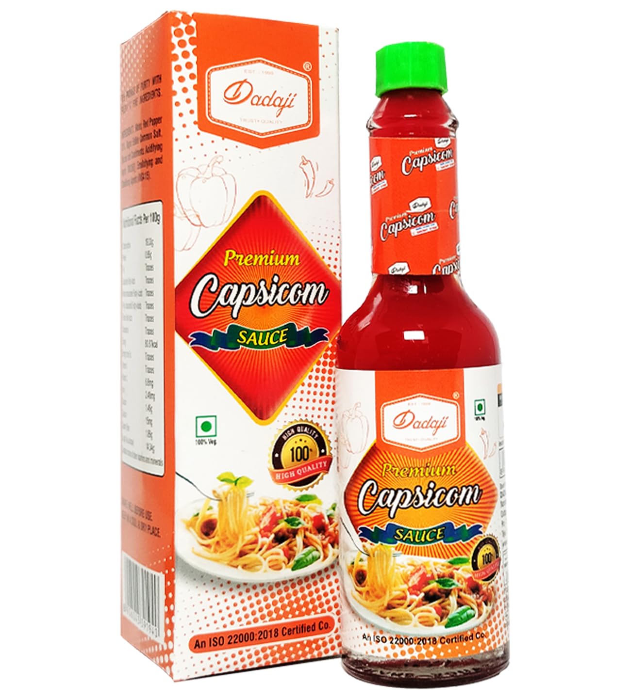 Dadaji Red Pepper Sauce | 120gm | Premium Capsicum Sauce | Hot Paste (Pack of 2,60gm each)