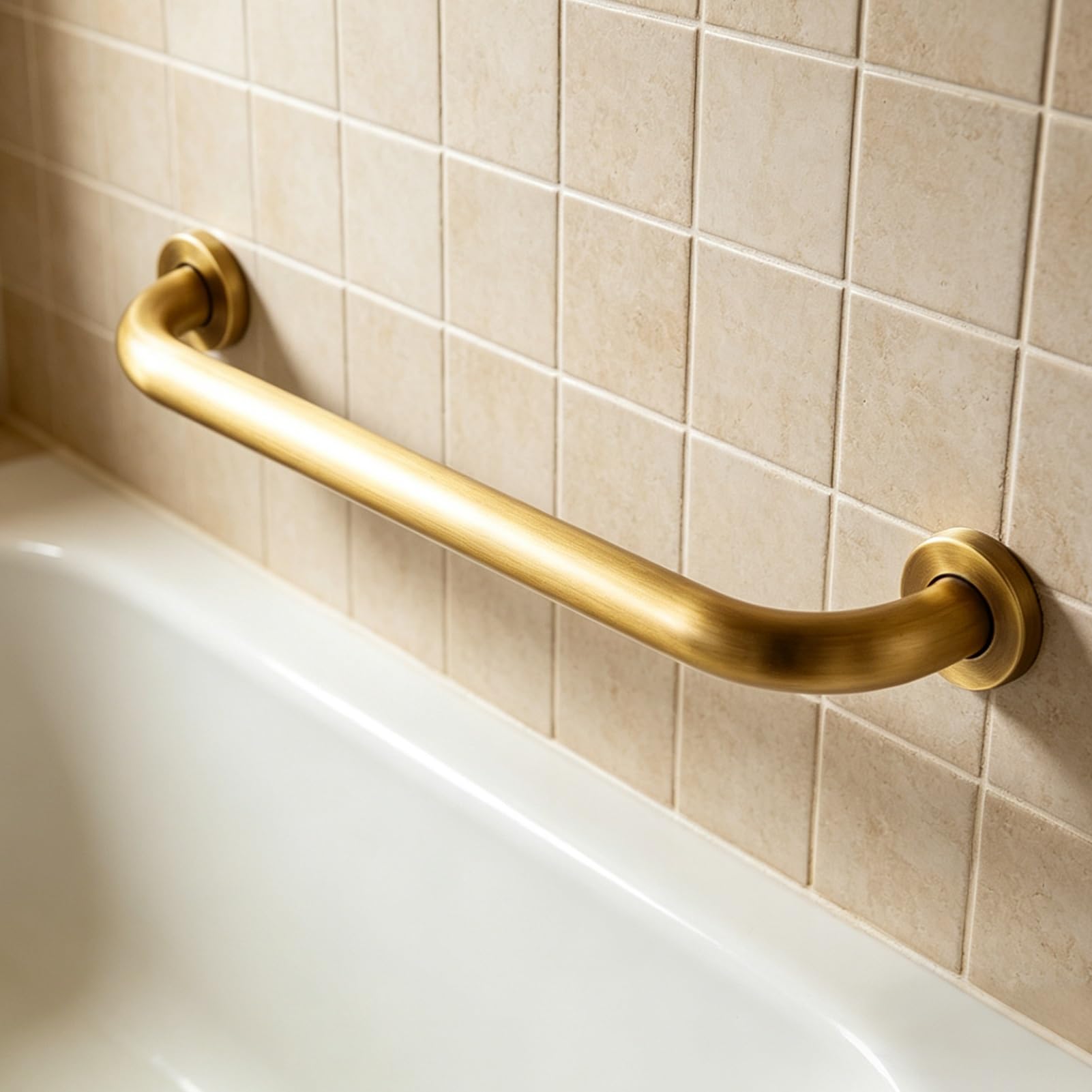 Barra De Agarre De Seguridad Para Bañera, Barra De Agarre De Baño Dorada, Pasamanos Antideslizante De Acero Inoxidable Para Duchas, Asidero Para Discapacitados(100cm)