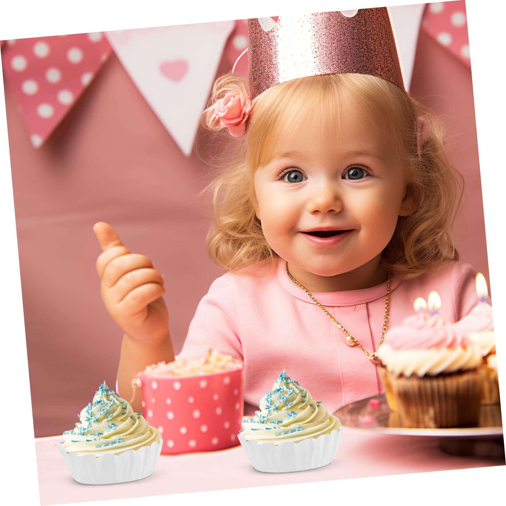 IMIKEYA 5 Sätze Baskisches Ölpapier Cupcake-backförmchen Muffinförmchen Für Muffinpapier Cupcake-papierförmchen Muffin-backförmchen Muffin-liner Weiß Silikonpapier 50 Stück * 5