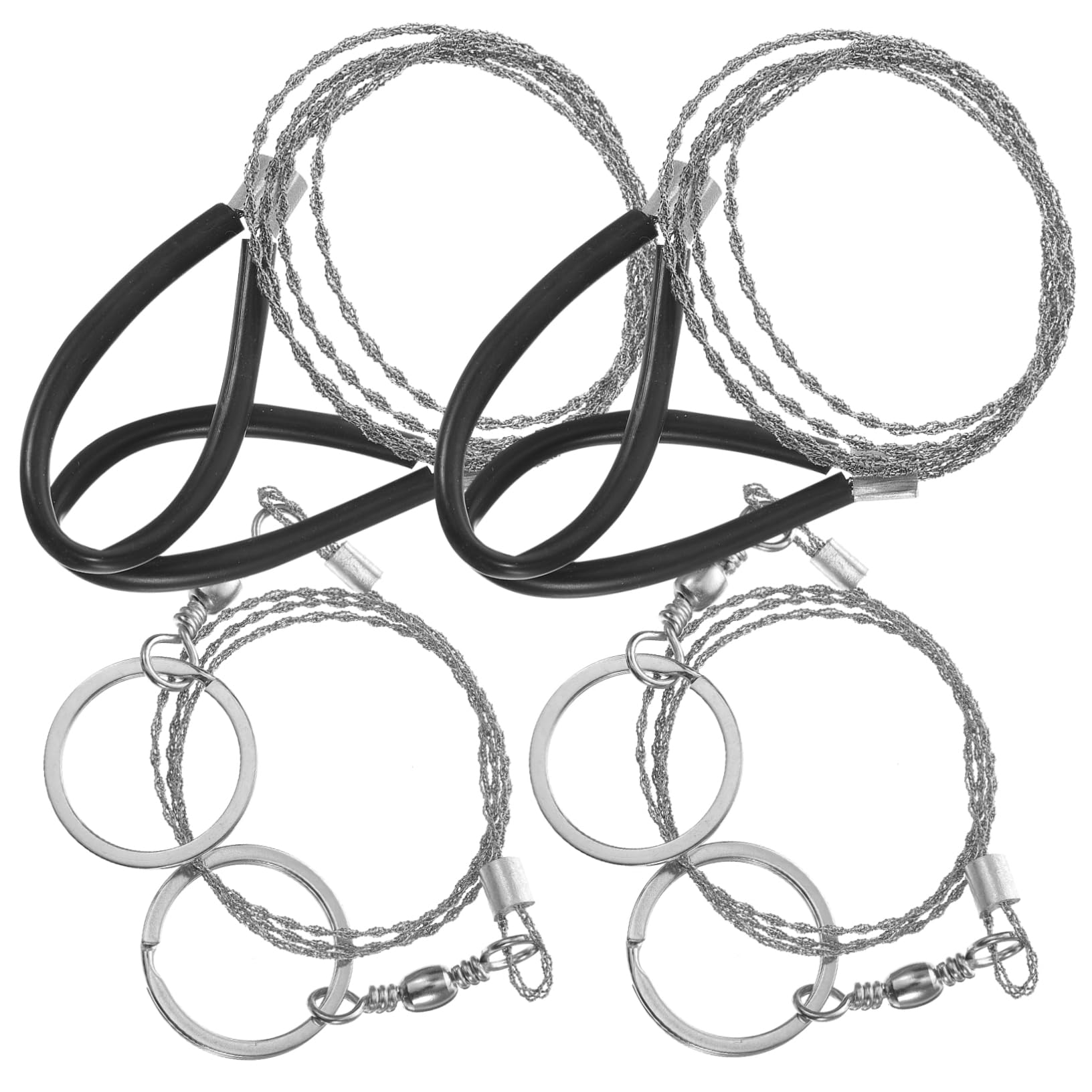 GRIRIW 4Pcs Portable Wire Chainsaw High Strength Hand Saw for Outdoor Survival and Camping Lightweight Backpacking Gear for Efficient Cutting More