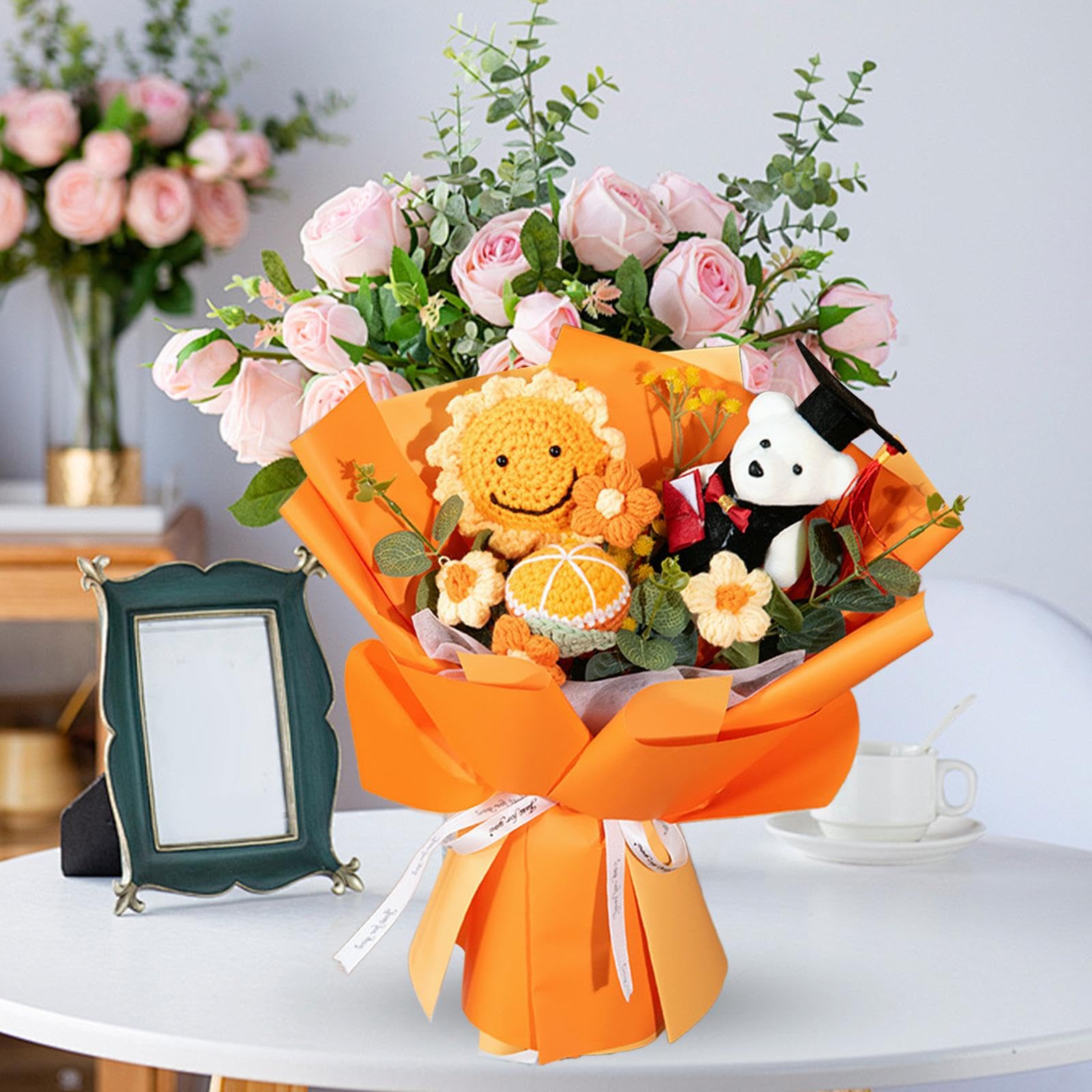 Bouquet di Fiori All'uncinetto, Fiori Artificiali, Composizione