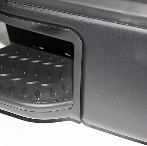 Miniatura 5 de Parachoques trasero negro de acero sin orificios de sensor con almohadillas laterales para Chevy Silverado GMC Sierra 1500 2007-2013