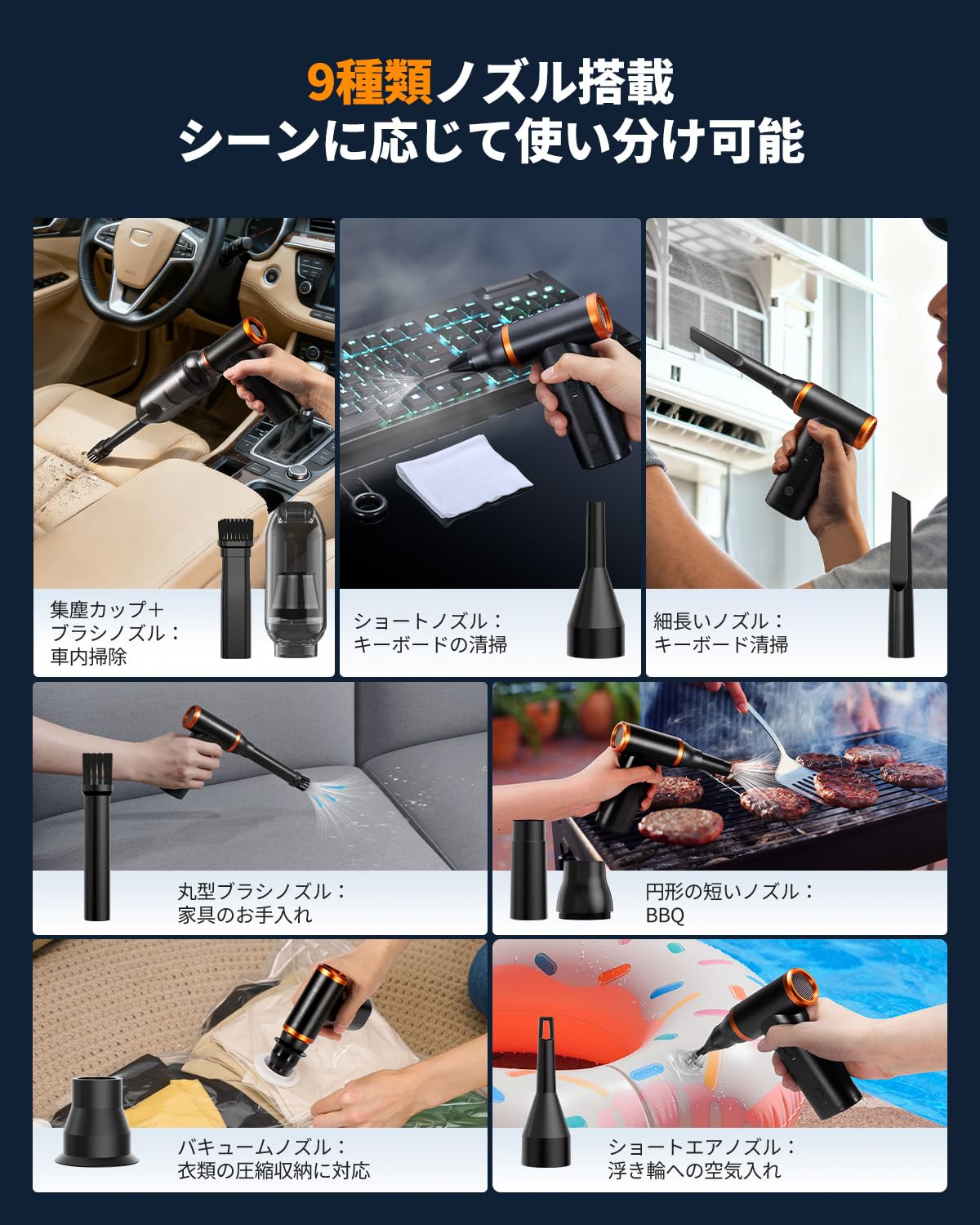 Amazon.co.jp: K&F CONCEPT 電動エアダスター ブロワー 2in1 吹き吸い