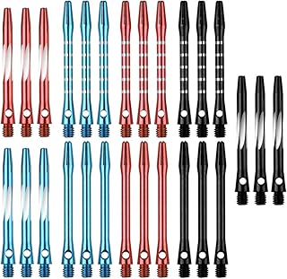 Aluminum Medium Dart Shafts, 9 Sets/ 27 Pcs Dart Accessories Kit Metal Dart Stems with O'ring, Length 50-53mm Including 5mm 2BA Thread
