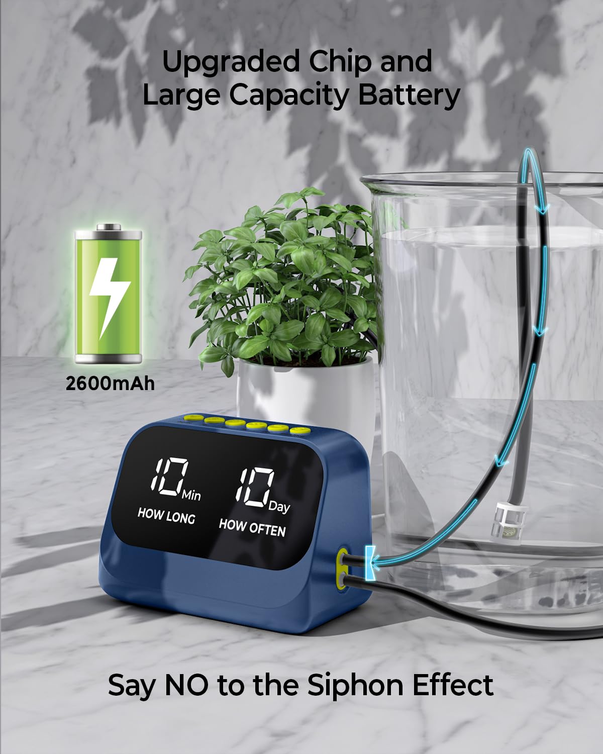 Sistema di irrigazione automatico delle piante, set automatico di irrigazione a goccia con timer programmabile e display a LED, sistema di alimentazione interna
