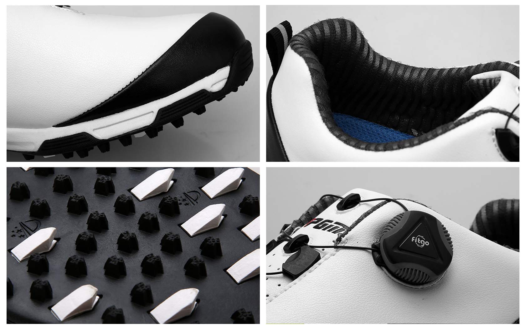 PGM Chaussures de Golf Imperméables pour Hommes, Chaussures de Golf Respirables Anti-dérapage avec Système de Dentelle