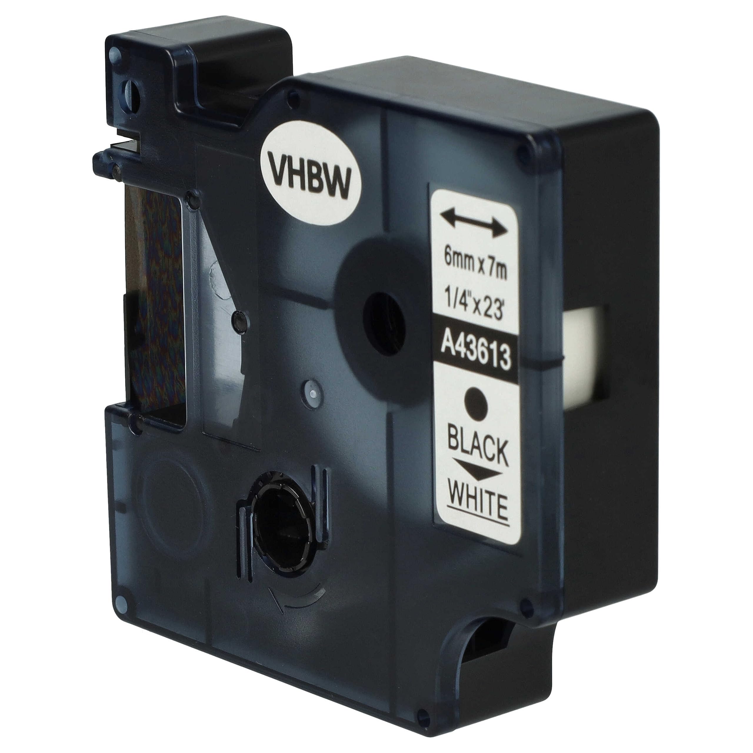 vhbw 50 x taśma do etykiet, kompatybilna z drukarką etykiet Dymo LabelWriter Duo, Duo 400, Duo 450, 6 mm, czarno-biała