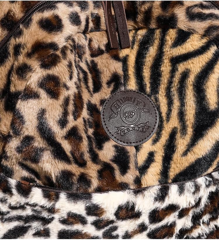 Fashion Backpack y2k Purse Backpack, Cute Fuzzy Daypack Grunge Alt Emo Shoulder Bag Cheetah Chic Coquette Harajuku Bag (leopard print) - Image 4