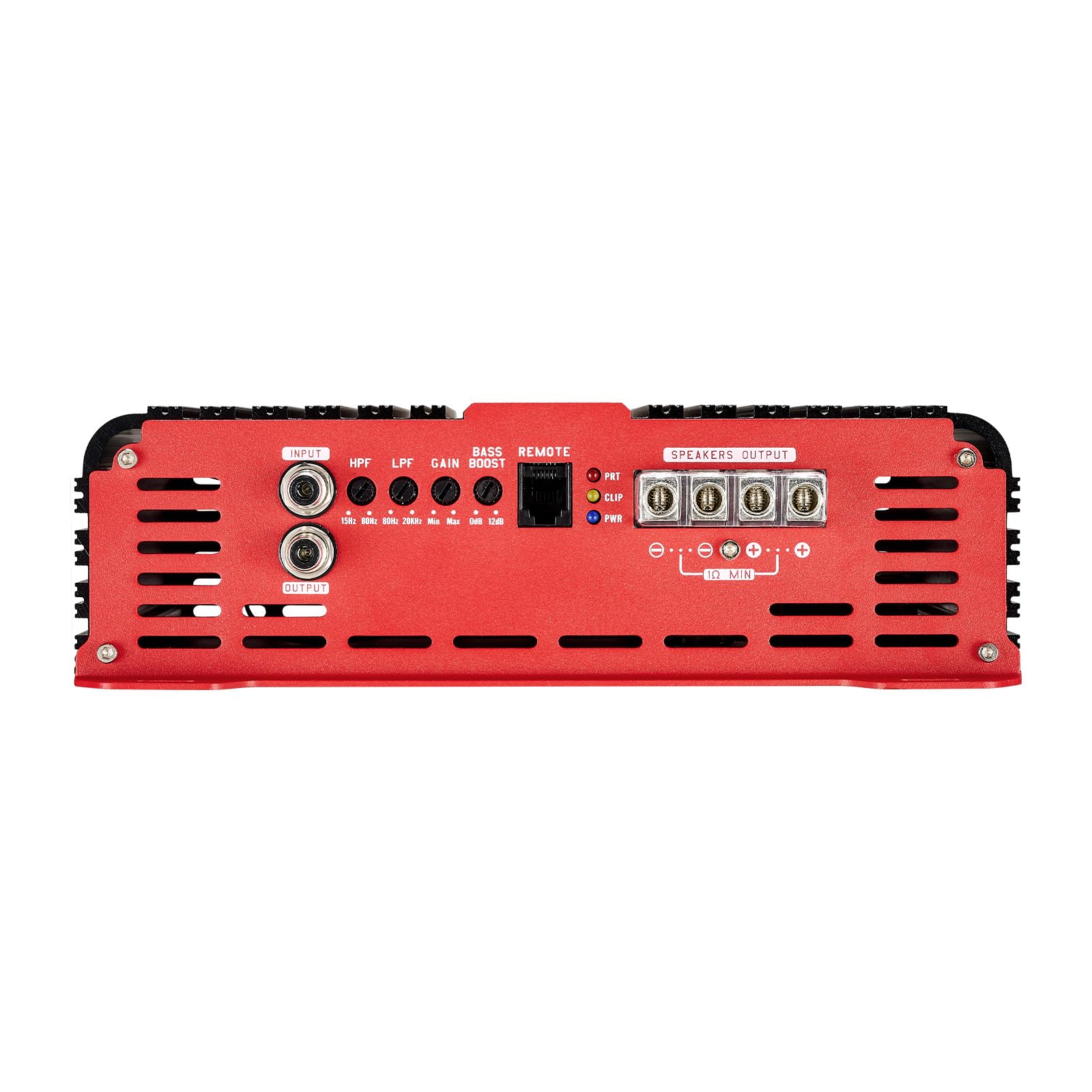 VEVOR Amplificador Monobloque para Coche de 1500 W, RMS MÁX. 1/2/4 Ohmios, Clase D, 1 Canal, con Control Remoto de Nivel de Subwoofer, Filtro de Paso Bajo, Refuerzo de Graves y Control de Volumen