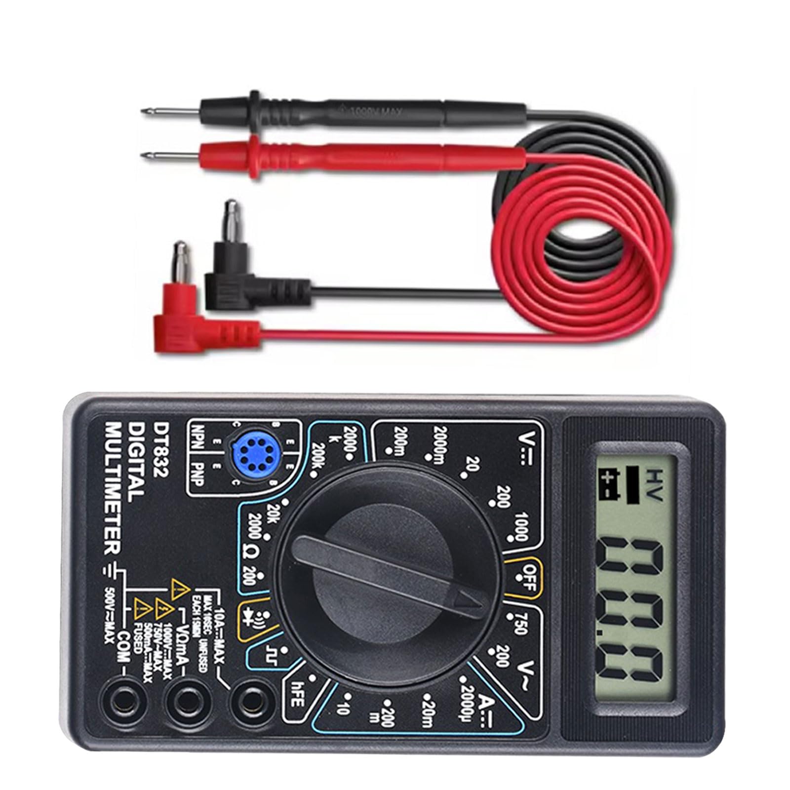 Nvoqilin Advanced Handheld Multifunction Meter Electric Current Frequency Resistance Measurement Tool Abs For Technicians Digital Multimeter With Cable