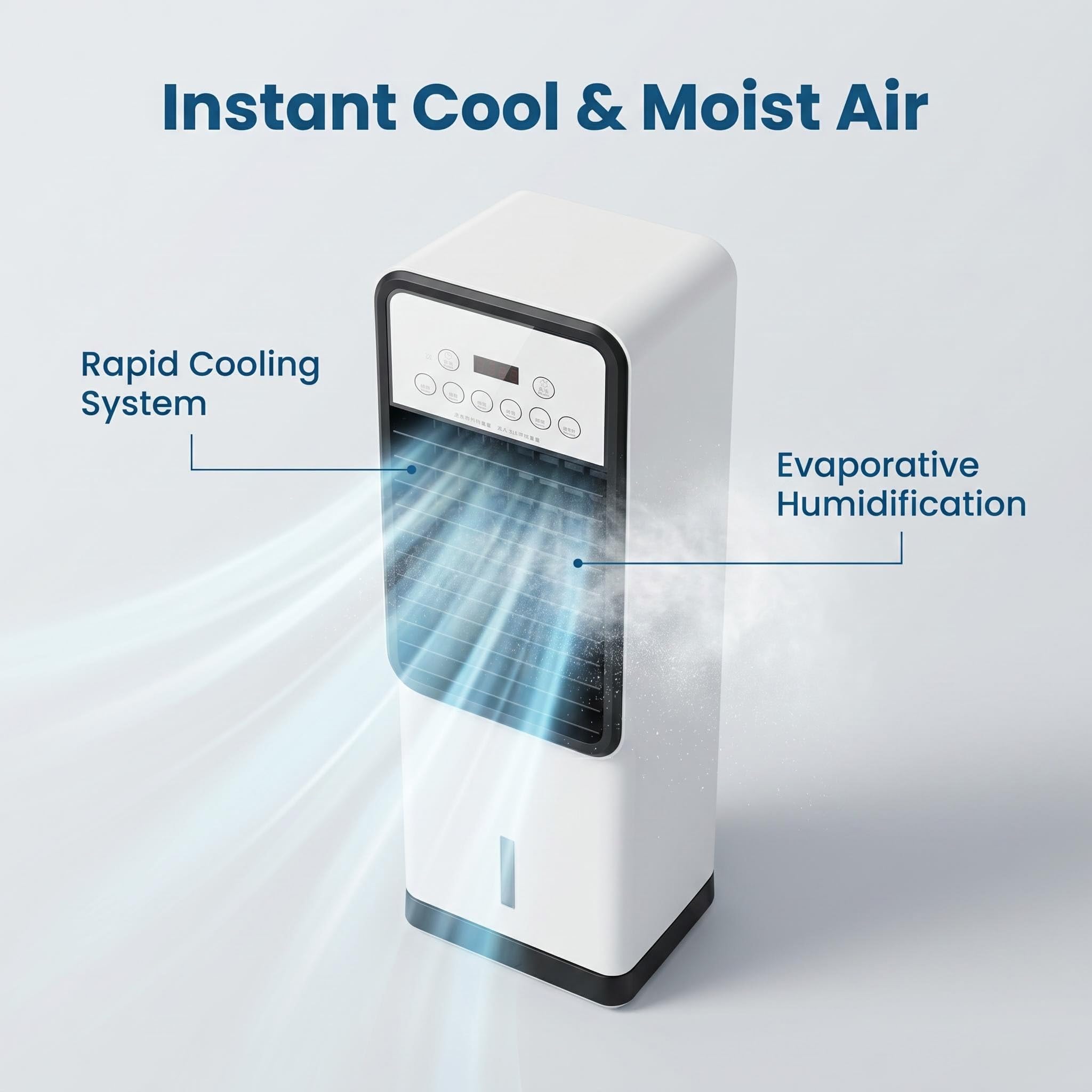 Epicoole Tragbare Klimaanlage 2-in-1 Wandkühlventilator Plug & Play Energieeffizient