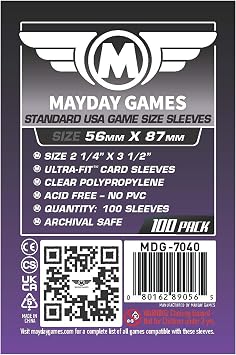 Mayday Games Standard USA Card Sleeves 56x87mm - Purple Label Clear Perfect Fit Card Sleeves and K-Pop Photo Cards, 40 Micron, 100 Per Pack - MDG-7040