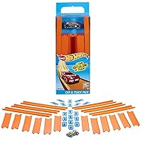 Hot Wheels- Track Builder 15 Rettilinei e 1 Macchinina e Altri Accessori