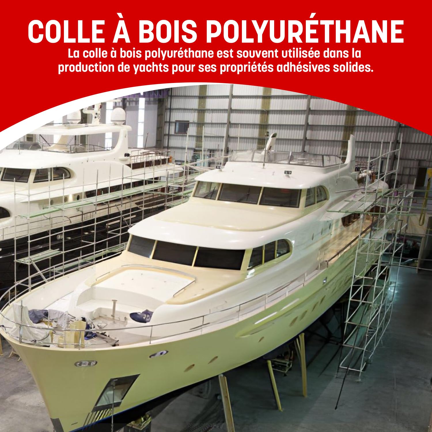 Wolfix Colle a Bois Extra Forte 500g D4 PVC PUR PU Express - Colle Polyuréthane Résistante à l'Eau et à Séchage Rapide - Colle à Bois PVC, de montage, de bricolage