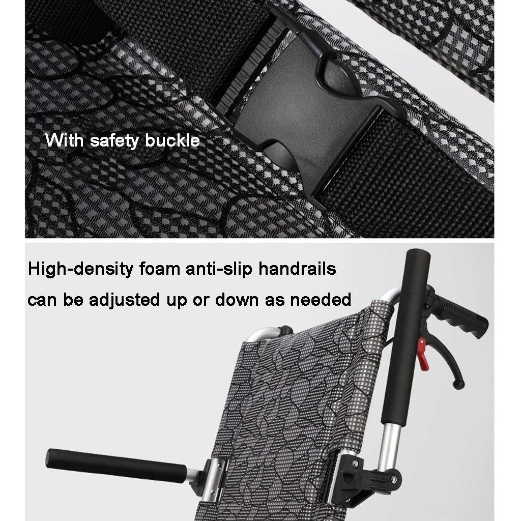 Sedia a rotelle piegante della sedia a rotelle per la sedia a rotelle ultraleggera del carrello anziano della sedia a rotelle portatile anziana per il viaggio ( Color : Gray , Size : 88*52*90cm )