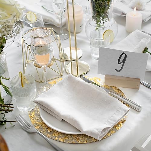 Miniatura 6 de Juego de 100 manteles individuales desechables dorados de 13 pulgadas, manteles individuales redondos metálicos a granel para bodas, fiestas de