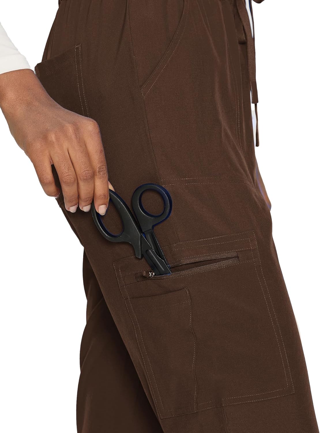 Scrubs for Women, V-Neck Scrubs Top & Cargo Pants with 12 Pockets, Yoga Waistband, 4 Way Stretch - Image 6