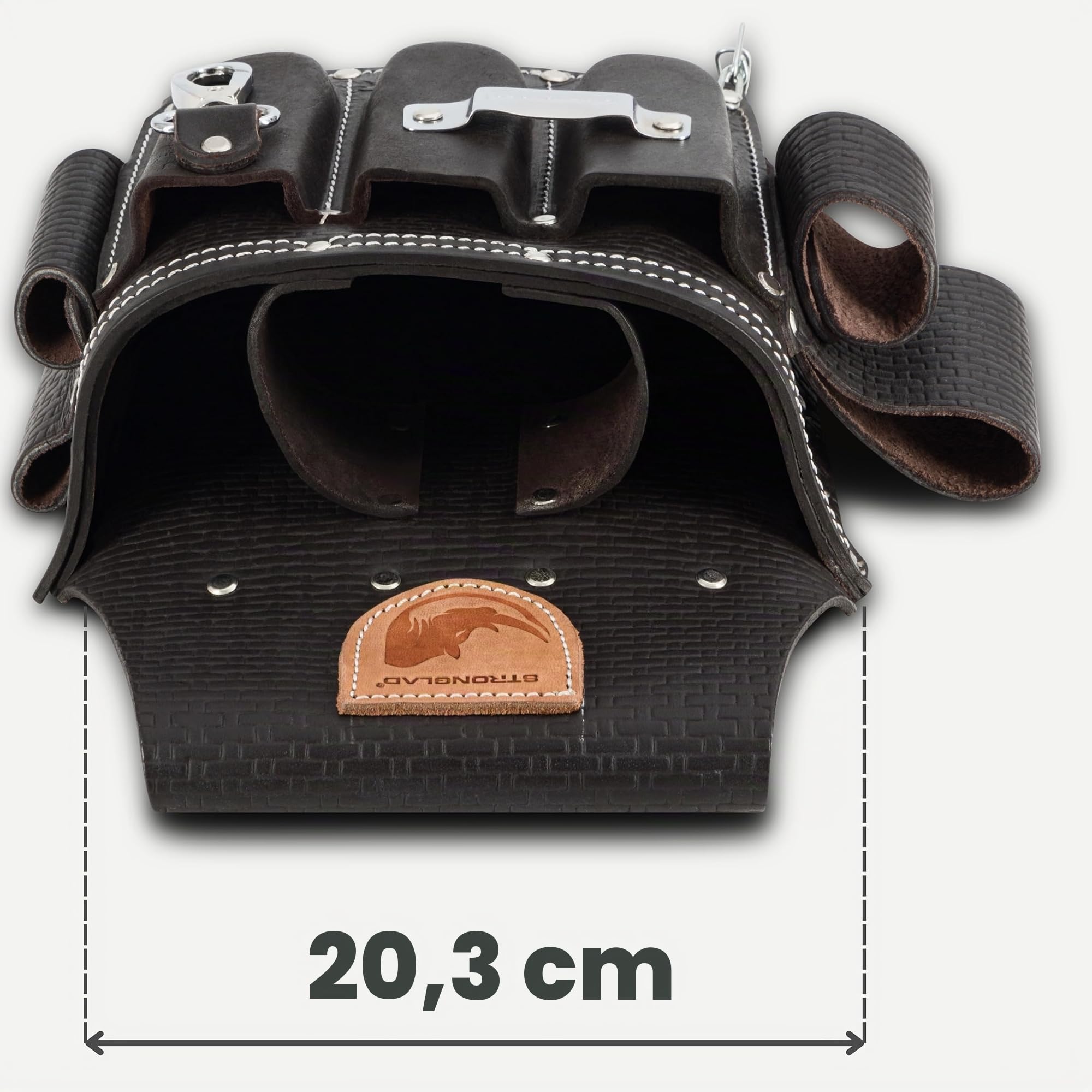 STRONGLAD Bolsa de herramientas de cuero, cinturones para hombres y mujeres, electricistas, bolsa de trabajo de utilidad para paneles de yeso, cinturón de herramientas de construcción de carpintero,