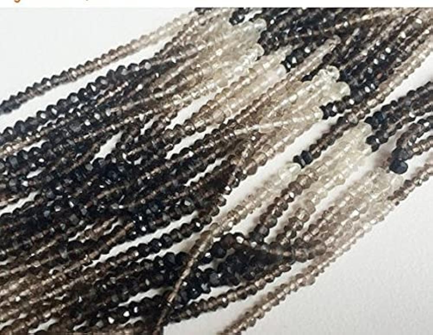 Quartz fumé perles facettées 4mm pour la fabrication de collier en pierres de joaillerie
