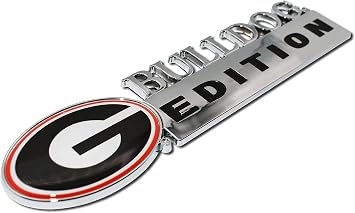 Elektroplate Georgia Bulldogs Edition Metal Auto Emblem for Cars, Trucks, and All Auto | Universal Fit at 7 x 2.25 | Weatherproof