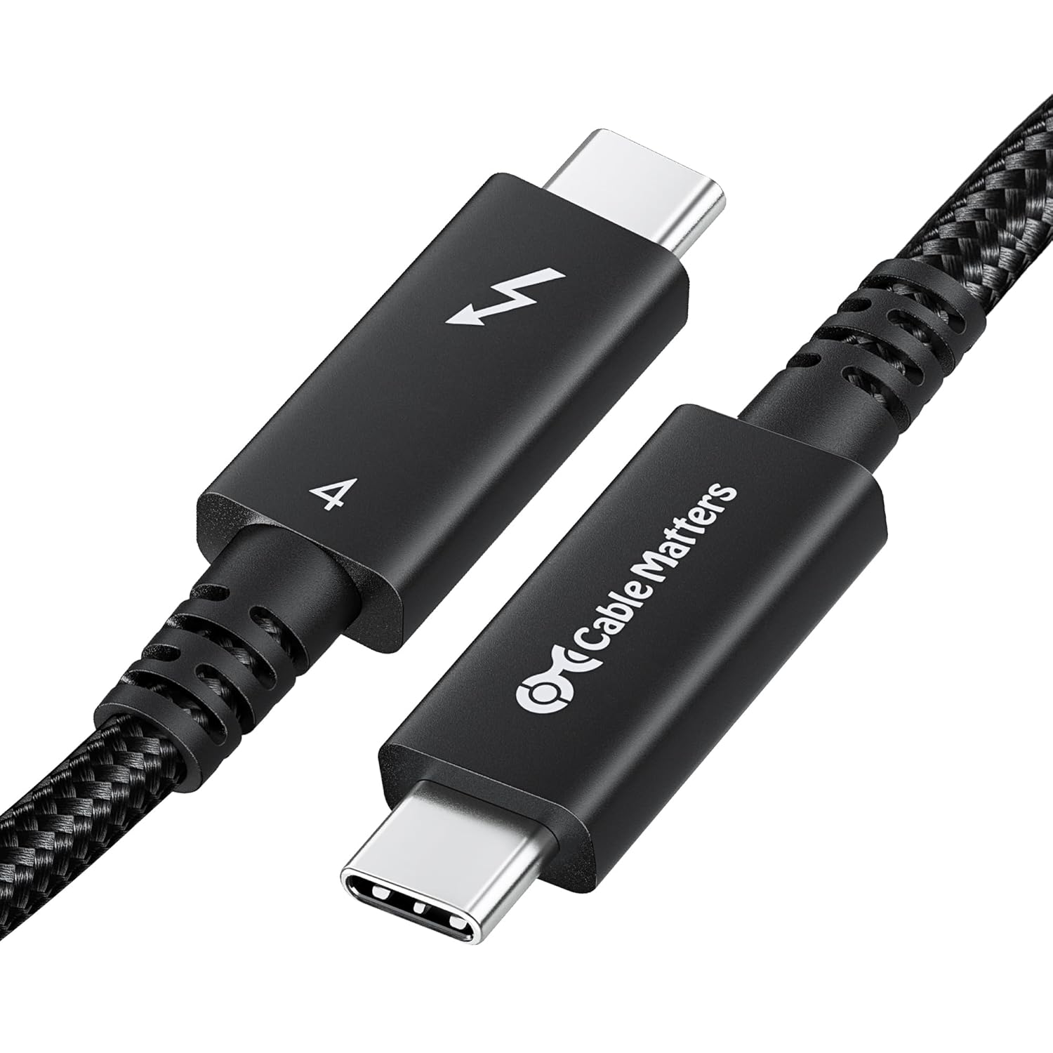 Cable Matters [Intel Certified] Braided 40Gbps Active Thunderbolt 4 Cable 6.6 ft with 100W Charging Power Delivery and 8K Video - Fully Compatible with Thunderbolt 3, USB 4 / USB4, and USB C Port