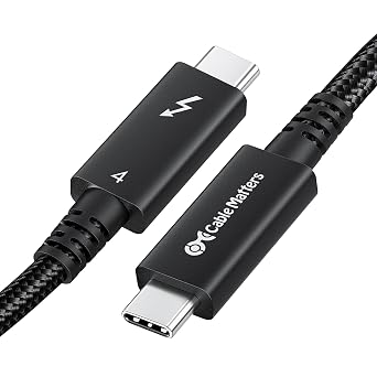 Cable Matters [Intel Certified] Braided 40Gbps Active Thunderbolt 4 Cable 6.6 ft with 100W Charging Power Delivery and 8K Video - Fully Compatible with Thunderbolt 3, USB 4 / USB4, and USB C Port