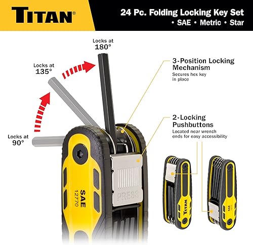 Miniatura 9 de Titan 12772 Juego de llaves de estrella plegables de 8 piezas