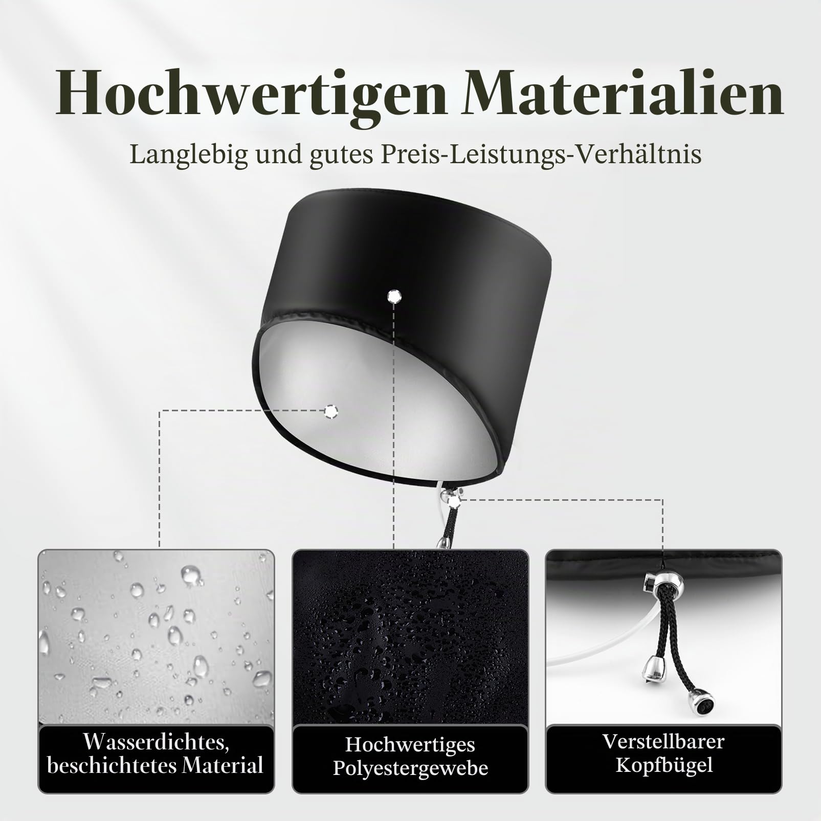 AOPOW Heizhaube für Haare, Dampf, Pflege – beheizbare Haube für krauses Haar, Locken, Capillar, Salon, Haarkappe, Spa, Haus, Protein, Haartrockner, elektrisch (Schwarz)
