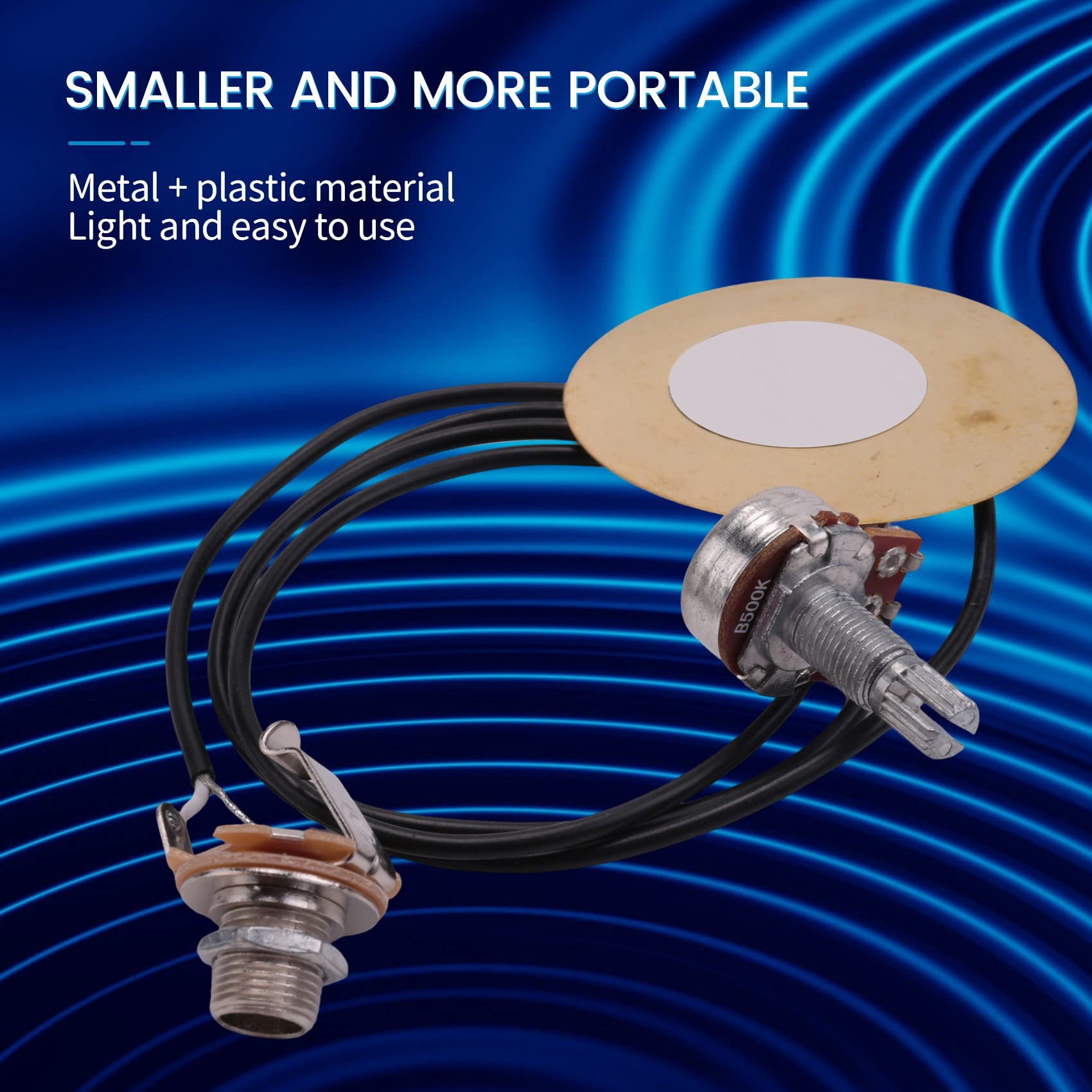 2 PièCes 50MM Pickup Piezo Amplificateur PréCâblé à Transducteur avec 6,35 MmSortie Jack pour Guitare Acoustique Ukulele BoîTe à Cigares Guitare
