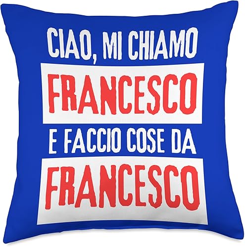 Ciao Sono Faccio Cose Da Francesco Personalizzato Throw Pillow, 18x18, Multicolor